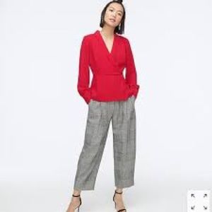 J. Crew Drapey faux-wrap top in 365 crepe NWT